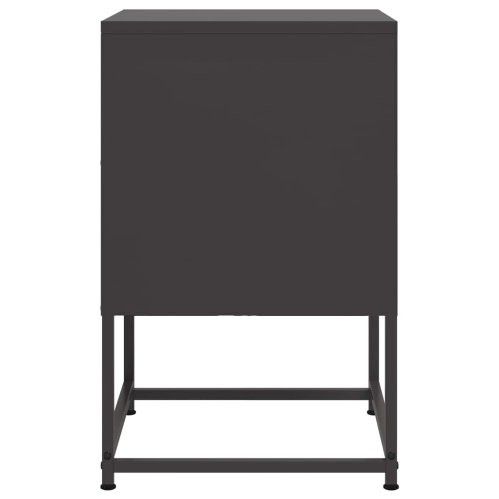 Nachtkastjes 2 st 36x39x60,5 cm staal zwart is nu te koop bij PeponiXL, paradijselijk wonen!