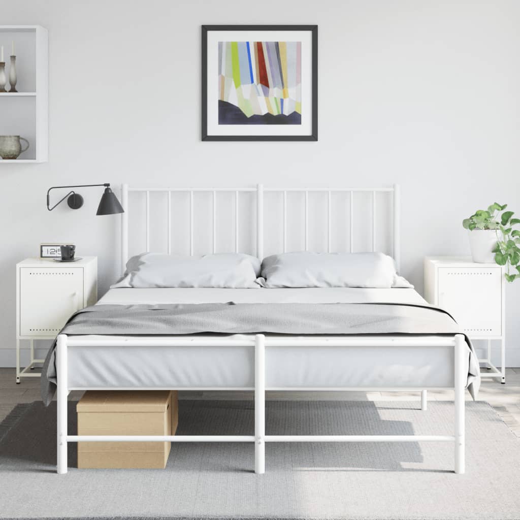 Nachtkastjes 2 st 36x39x60,5 cm staal wit is nu te koop bij PeponiXL, paradijselijk wonen!