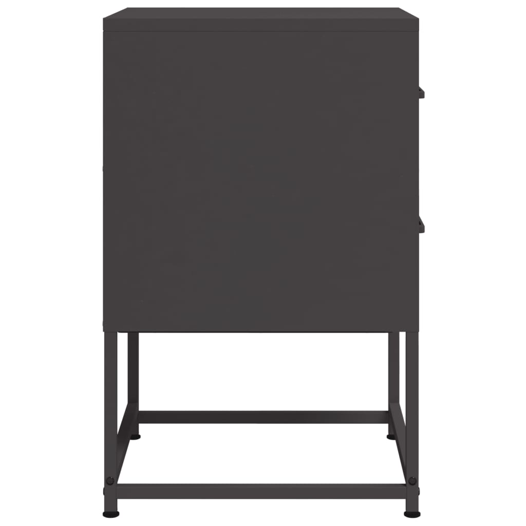 Nachtkastjes 2 st 36x39x60,5 cm staal zwart is nu te koop bij PeponiXL, paradijselijk wonen!