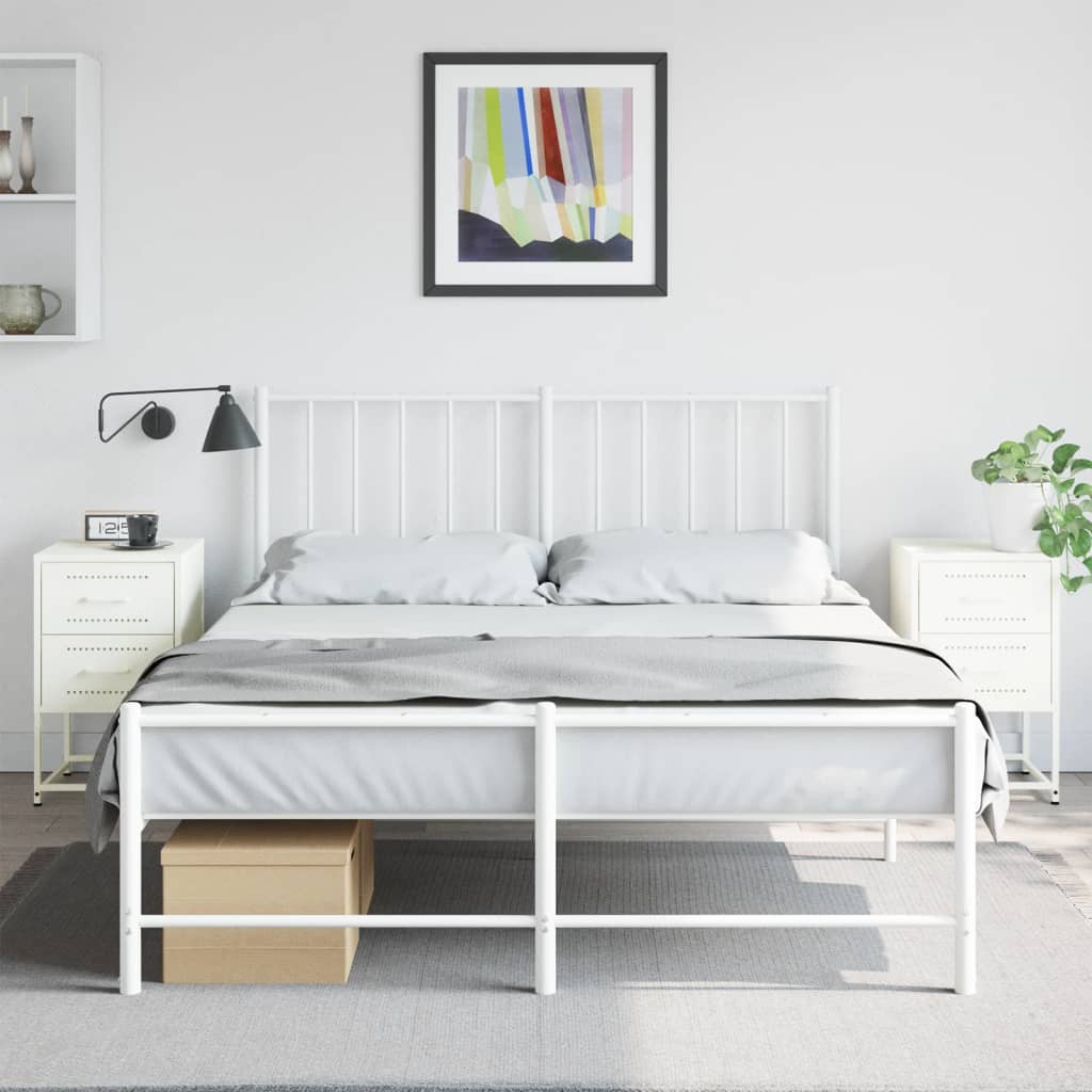 Nachtkastjes 2 st 36x39x60,5 cm staal wit is nu te koop bij PeponiXL, paradijselijk wonen!