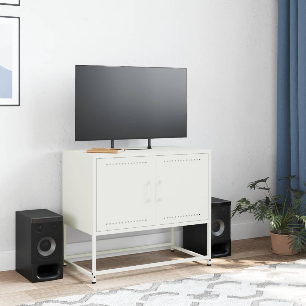 Tv-meubel 68,5x39x60,5 cm staal wit is nu te koop bij PeponiXL, paradijselijk wonen!