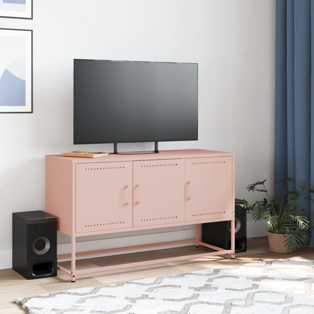 Tv-meubel 100,5x39x60,5 cm staal roze is nu te koop bij PeponiXL, paradijselijk wonen!