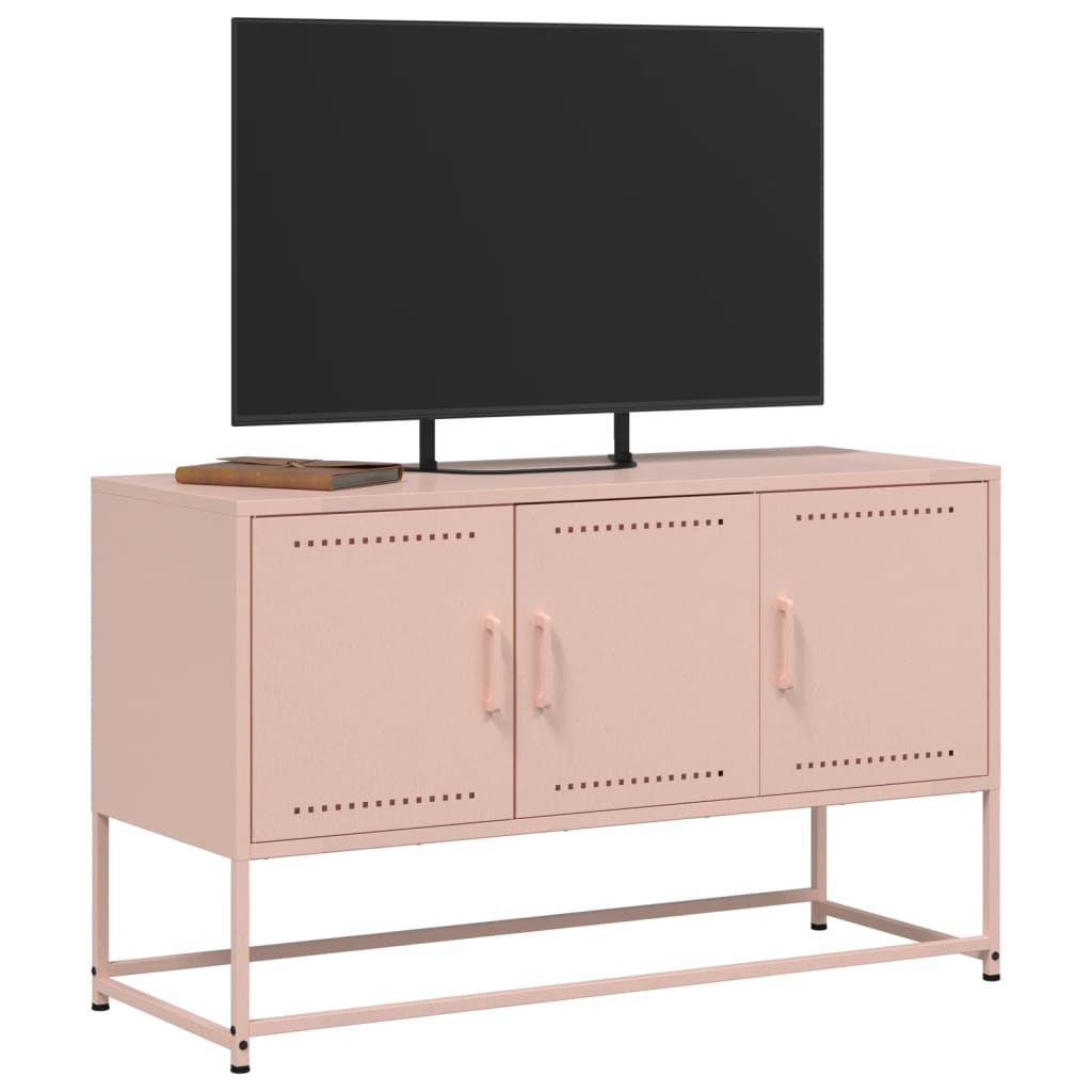 Tv-meubel 100,5x39x60,5 cm staal roze is nu te koop bij PeponiXL, paradijselijk wonen!