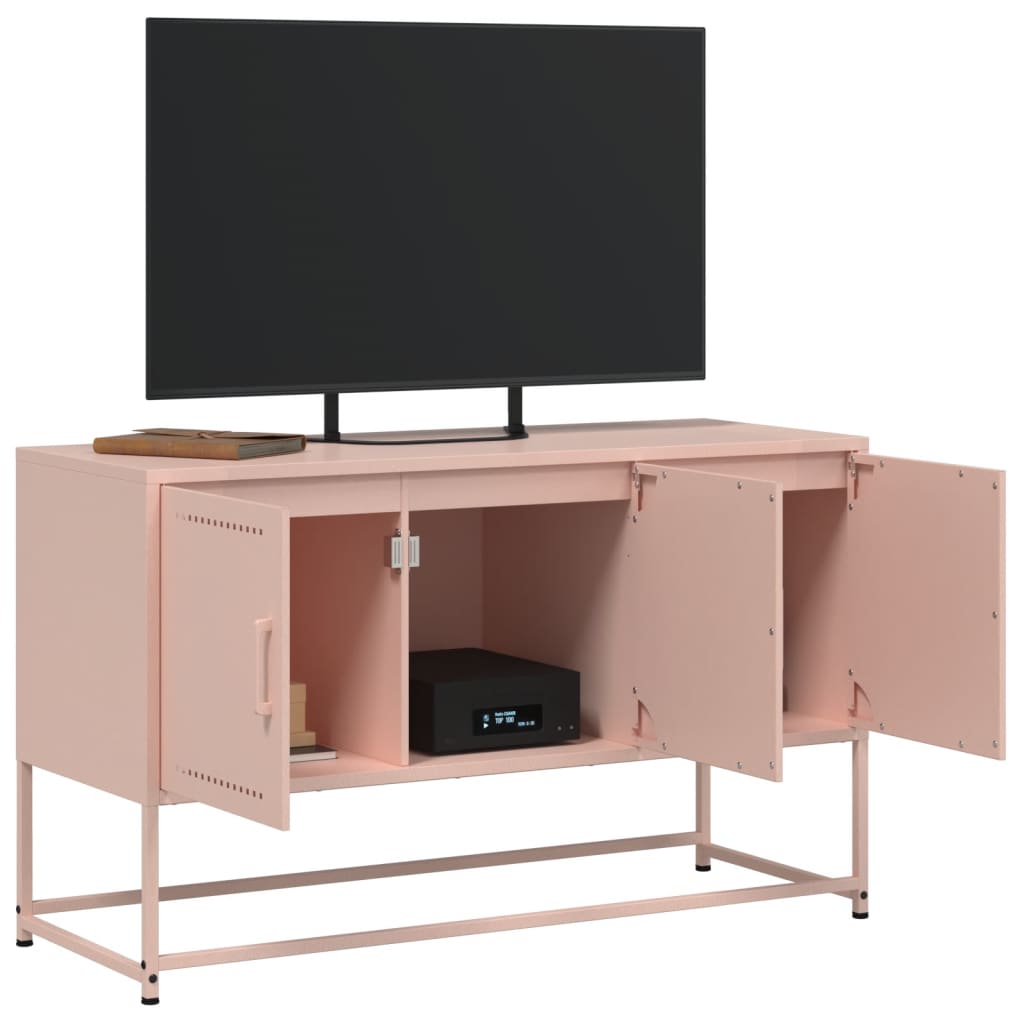 Tv-meubel 100,5x39x60,5 cm staal roze is nu te koop bij PeponiXL, paradijselijk wonen!