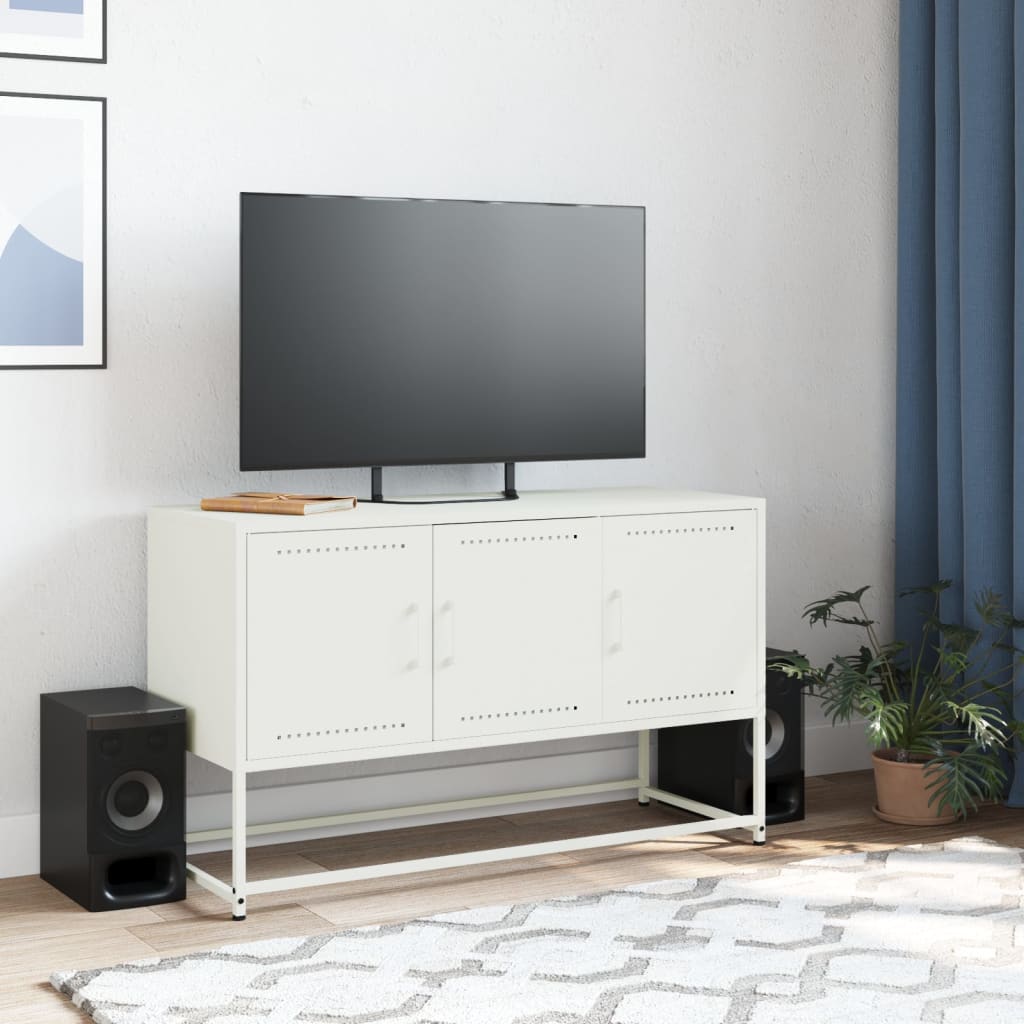 Tv-meubel 100,5x39x60,5 cm staal wit is nu te koop bij PeponiXL, paradijselijk wonen!