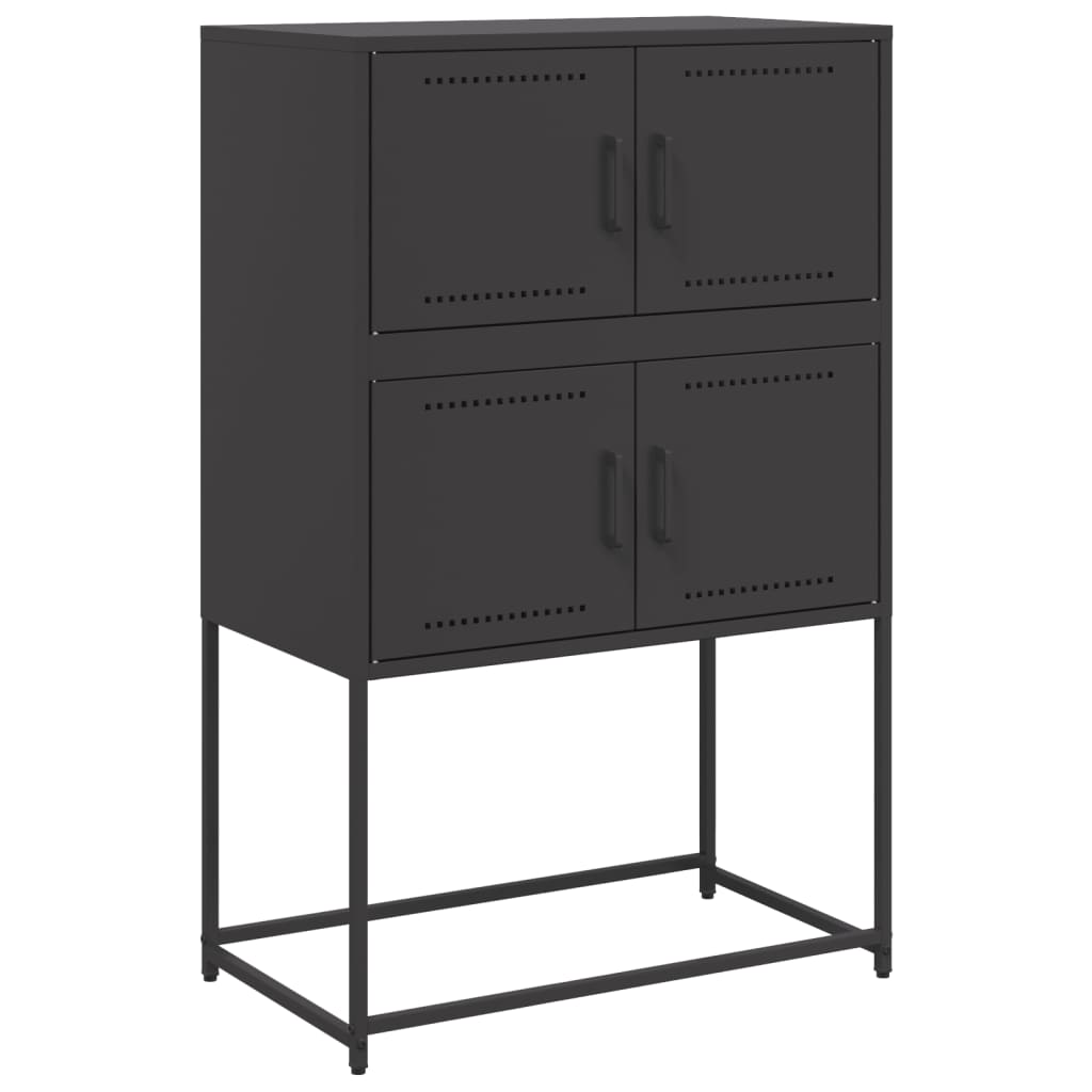 Dressoir 68,5x38,5x107 cm staal zwart is nu te koop bij PeponiXL, paradijselijk wonen!