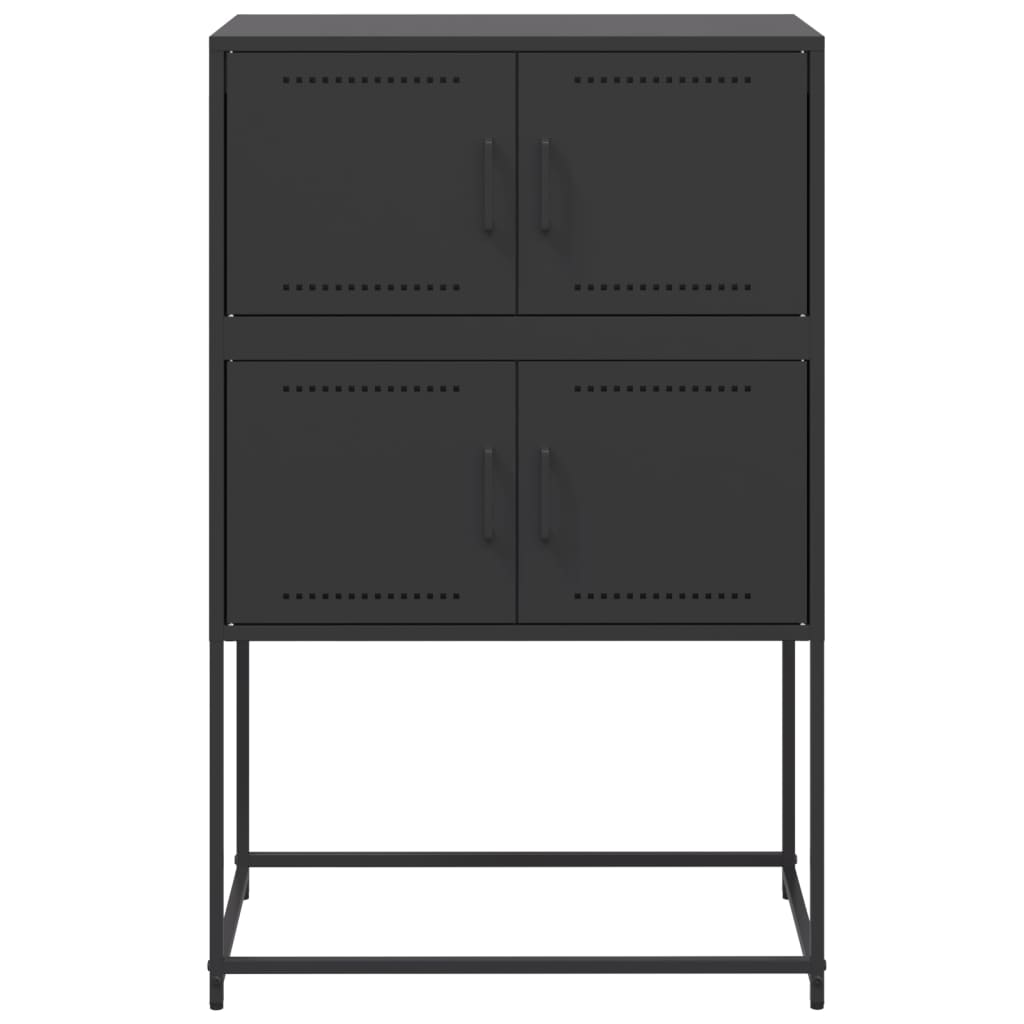Dressoir 68,5x38,5x107 cm staal zwart is nu te koop bij PeponiXL, paradijselijk wonen!