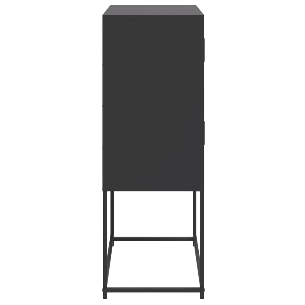 Dressoir 68,5x38,5x107 cm staal zwart is nu te koop bij PeponiXL, paradijselijk wonen!