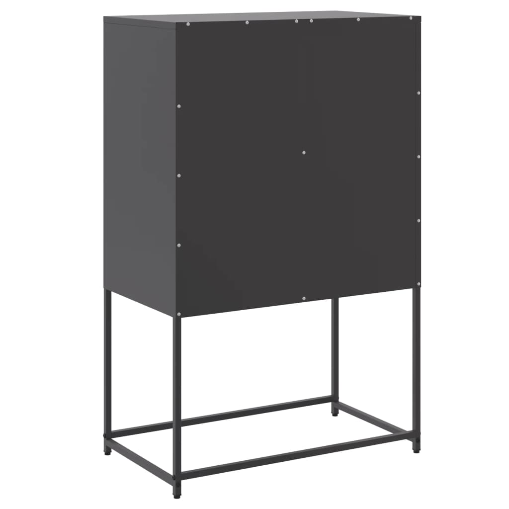 Dressoir 68,5x38,5x107 cm staal zwart is nu te koop bij PeponiXL, paradijselijk wonen!