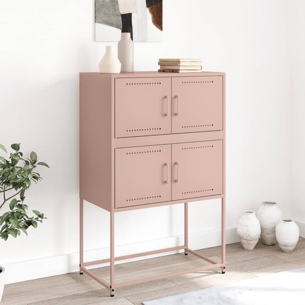 Dressoir 68,5x38,5x107 cm staal roze is nu te koop bij PeponiXL, paradijselijk wonen!