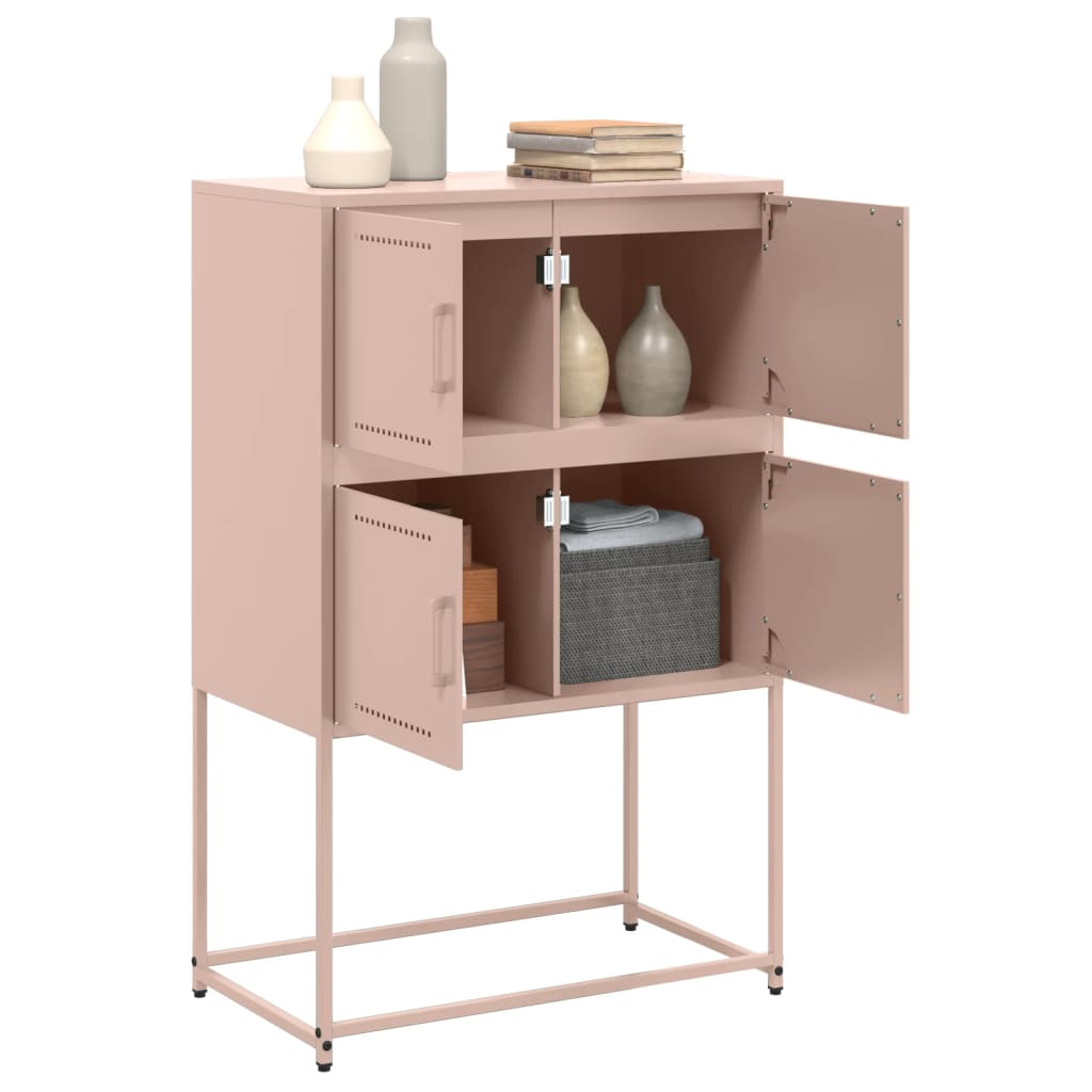 Dressoir 68,5x38,5x107 cm staal roze is nu te koop bij PeponiXL, paradijselijk wonen!