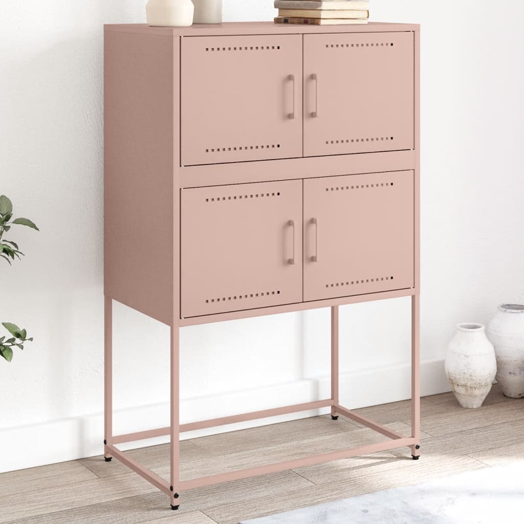 Dressoir 68,5x38,5x107 cm staal roze is nu te koop bij PeponiXL, paradijselijk wonen!