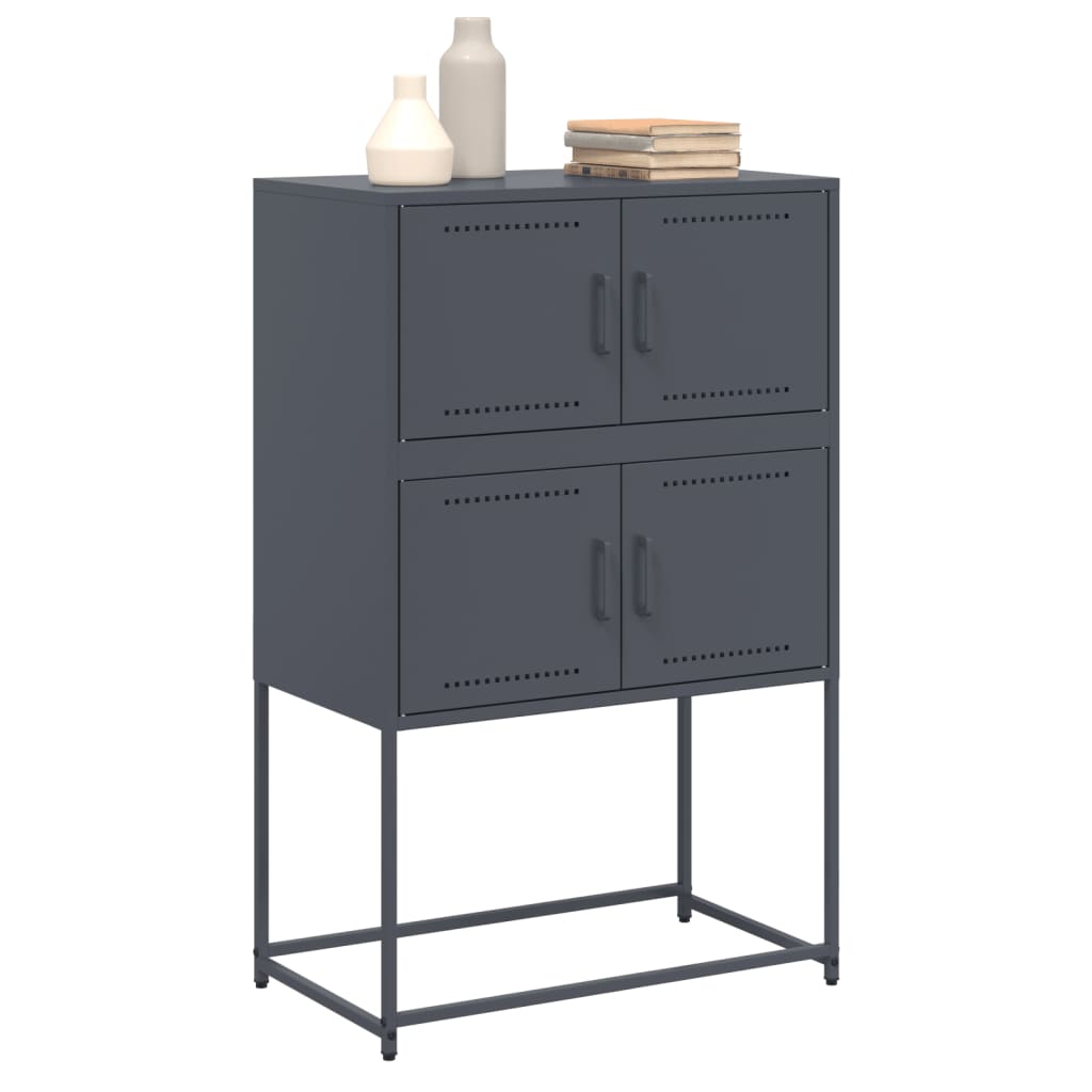 Dressoir 68,5x38,5x107 cm staal antracietkleurig is nu te koop bij PeponiXL, paradijselijk wonen!