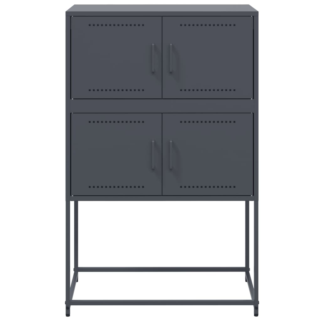 Dressoir 68,5x38,5x107 cm staal antracietkleurig is nu te koop bij PeponiXL, paradijselijk wonen!