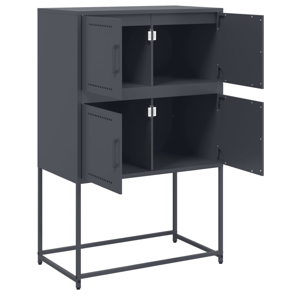 Dressoir 68,5x38,5x107 cm staal antracietkleurig is nu te koop bij PeponiXL, paradijselijk wonen!