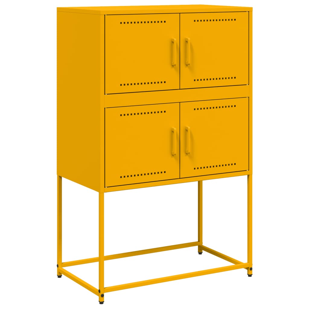Dressoir 68,5x38,5x107 cm staal mosterdgeel is nu te koop bij PeponiXL, paradijselijk wonen!