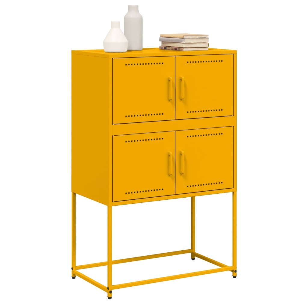 Dressoir 68,5x38,5x107 cm staal mosterdgeel is nu te koop bij PeponiXL, paradijselijk wonen!