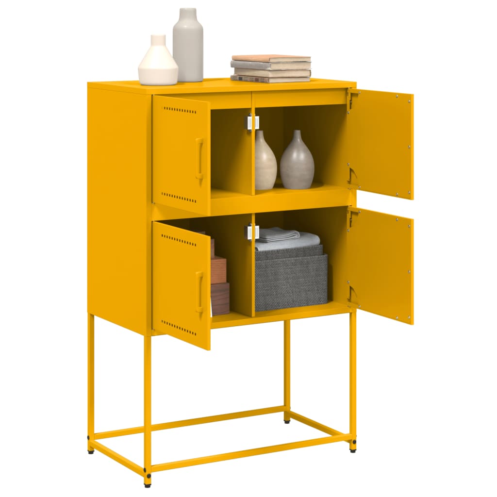 Dressoir 68,5x38,5x107 cm staal mosterdgeel is nu te koop bij PeponiXL, paradijselijk wonen!