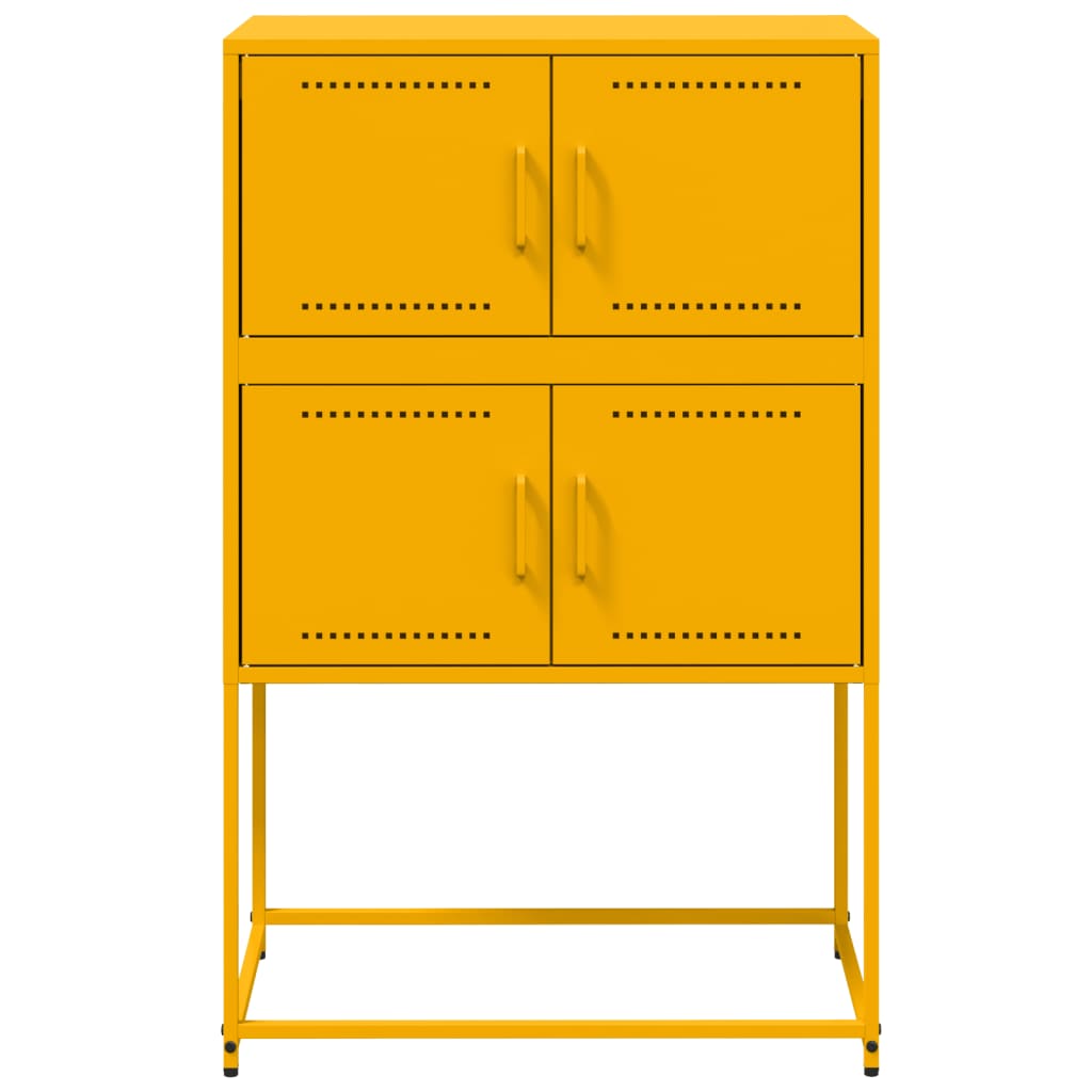 Dressoir 68,5x38,5x107 cm staal mosterdgeel is nu te koop bij PeponiXL, paradijselijk wonen!