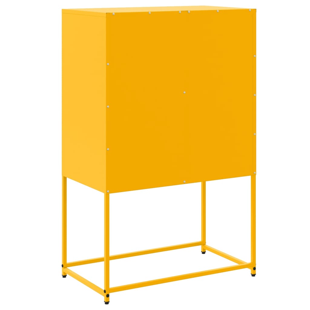 Dressoir 68,5x38,5x107 cm staal mosterdgeel is nu te koop bij PeponiXL, paradijselijk wonen!