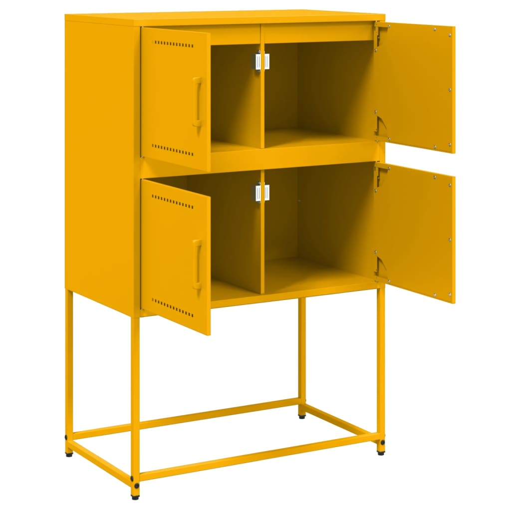 Dressoir 68,5x38,5x107 cm staal mosterdgeel is nu te koop bij PeponiXL, paradijselijk wonen!