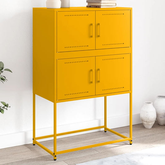 Dressoir 68,5x38,5x107 cm staal mosterdgeel is nu te koop bij PeponiXL, paradijselijk wonen!