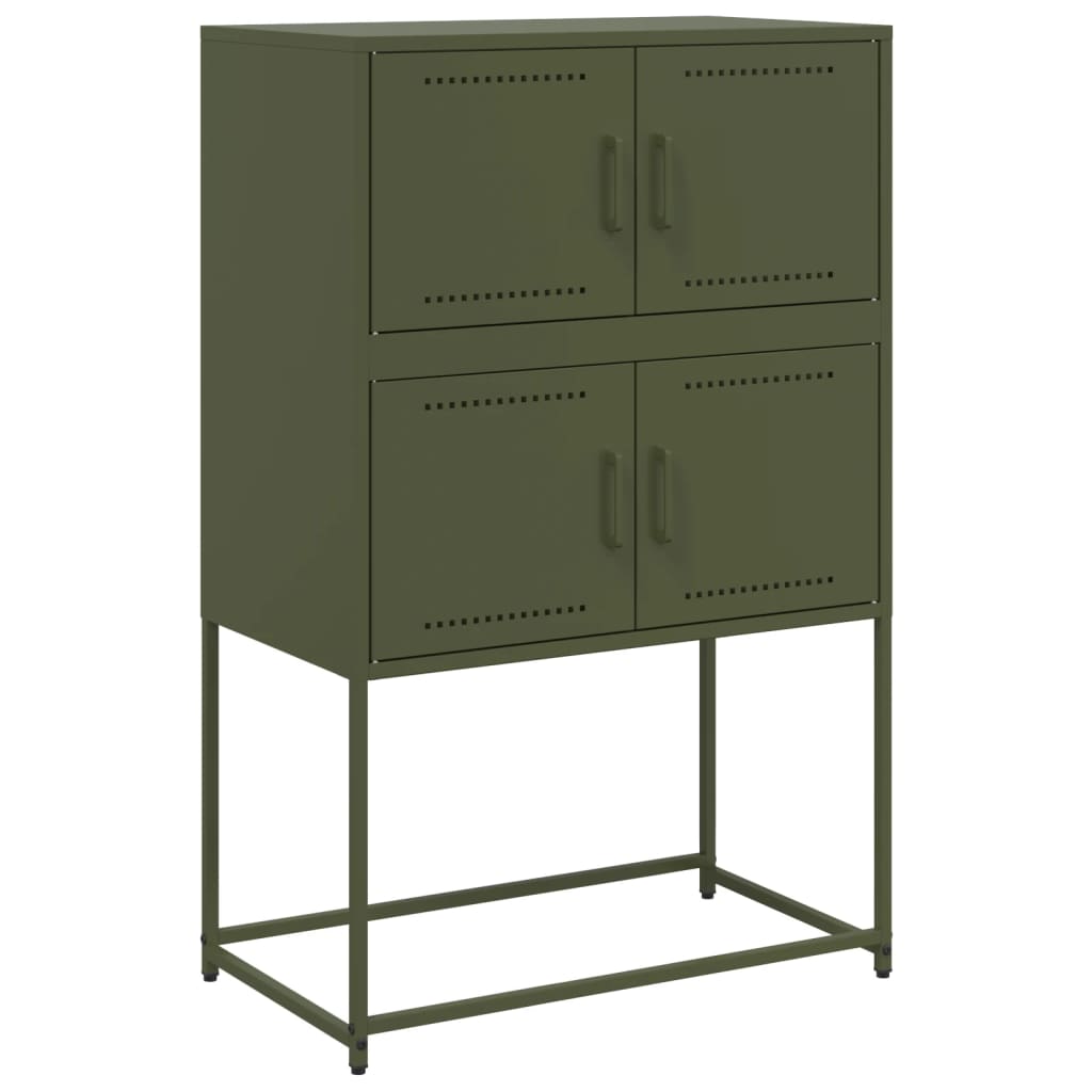 Dressoir 68,5x38,5x107 cm staal olijfgroen is nu te koop bij PeponiXL, paradijselijk wonen!