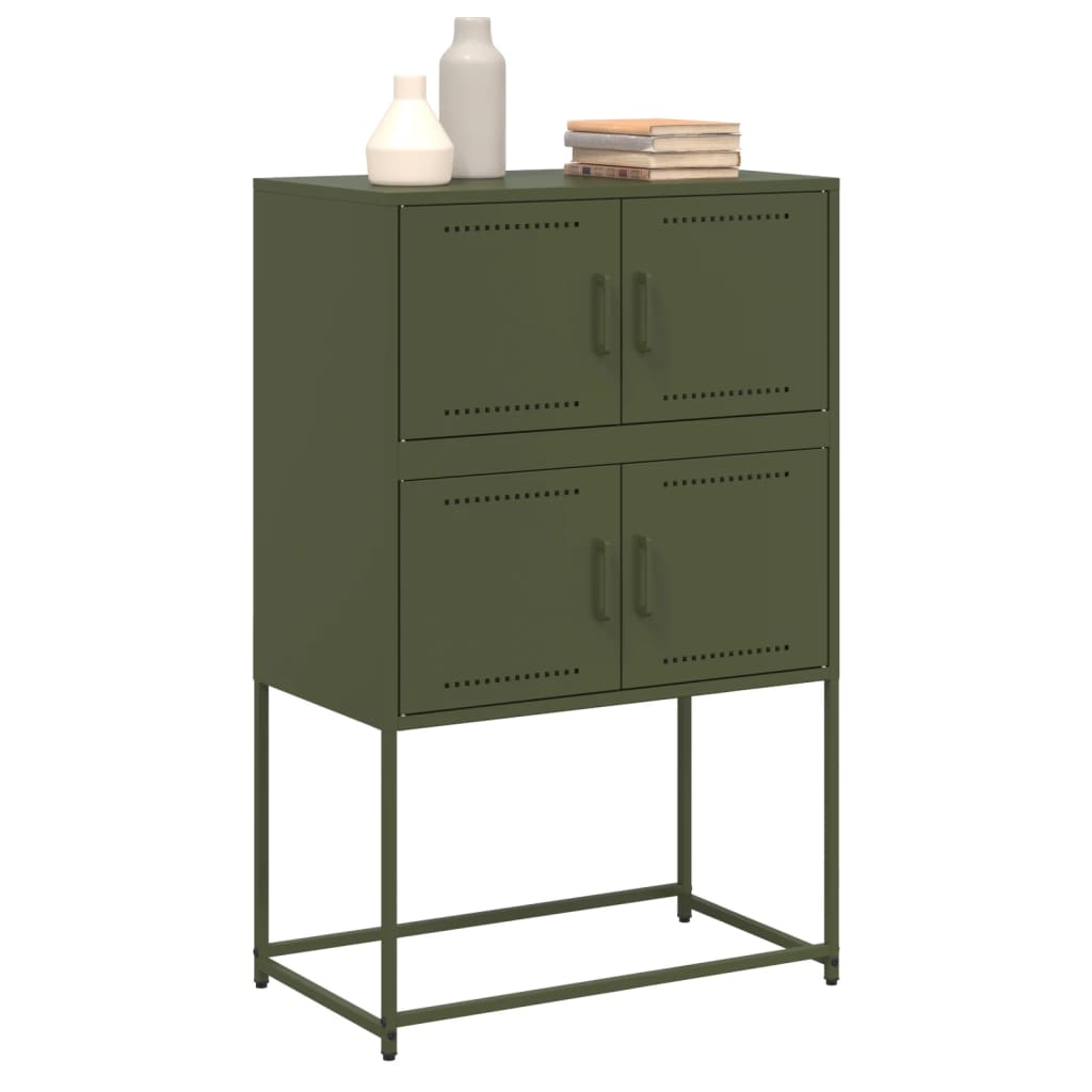 Dressoir 68,5x38,5x107 cm staal olijfgroen is nu te koop bij PeponiXL, paradijselijk wonen!