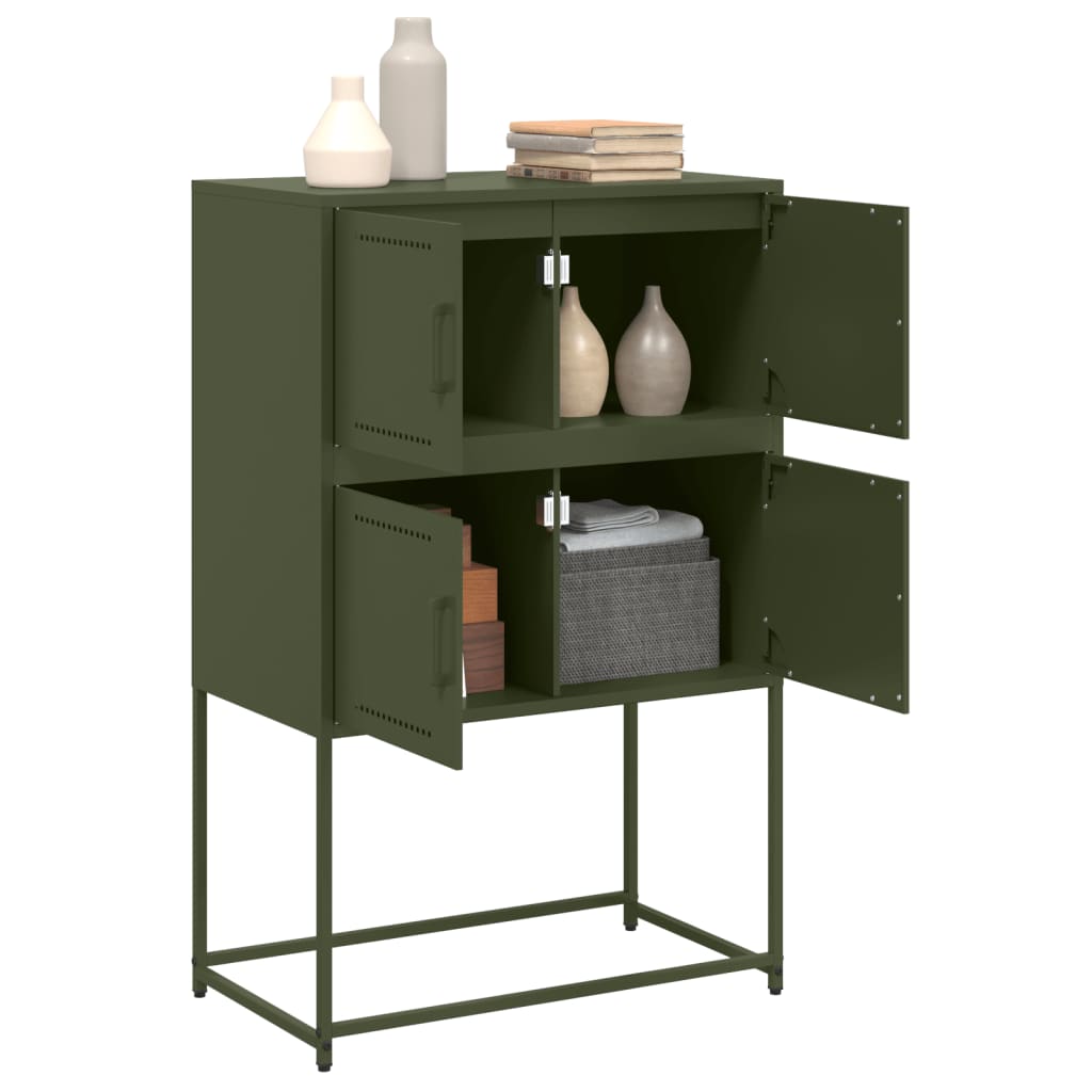 Dressoir 68,5x38,5x107 cm staal olijfgroen is nu te koop bij PeponiXL, paradijselijk wonen!