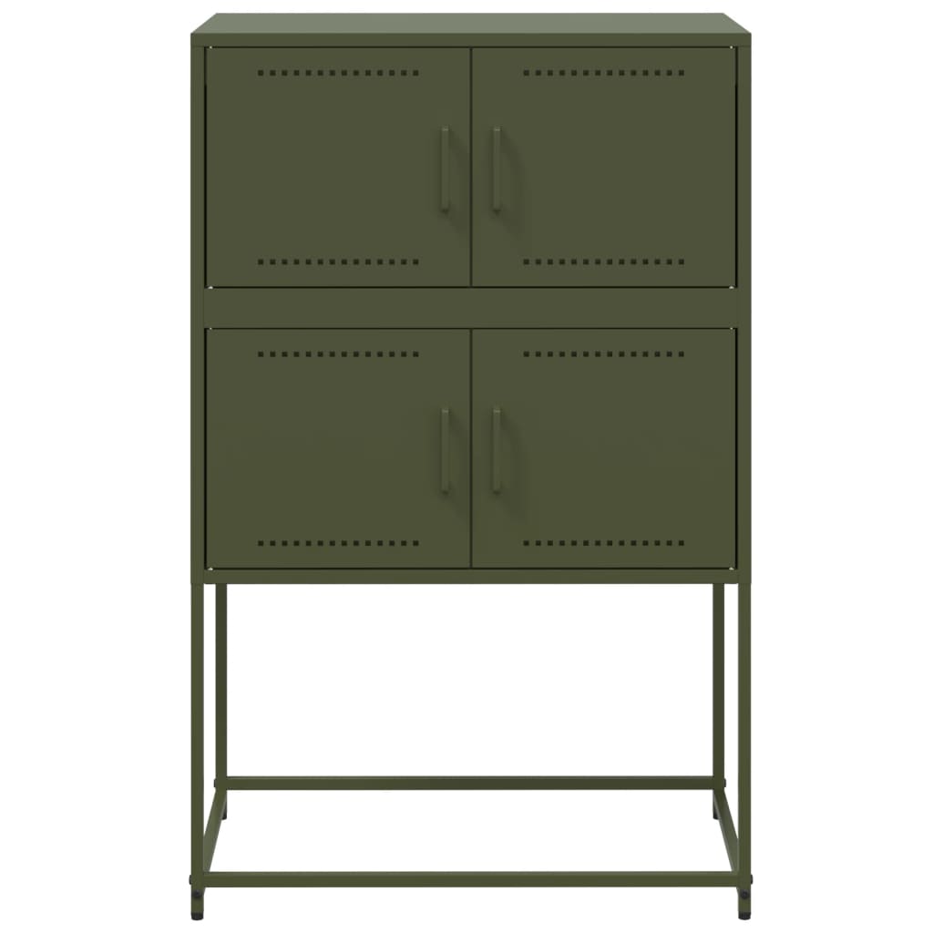 Dressoir 68,5x38,5x107 cm staal olijfgroen is nu te koop bij PeponiXL, paradijselijk wonen!