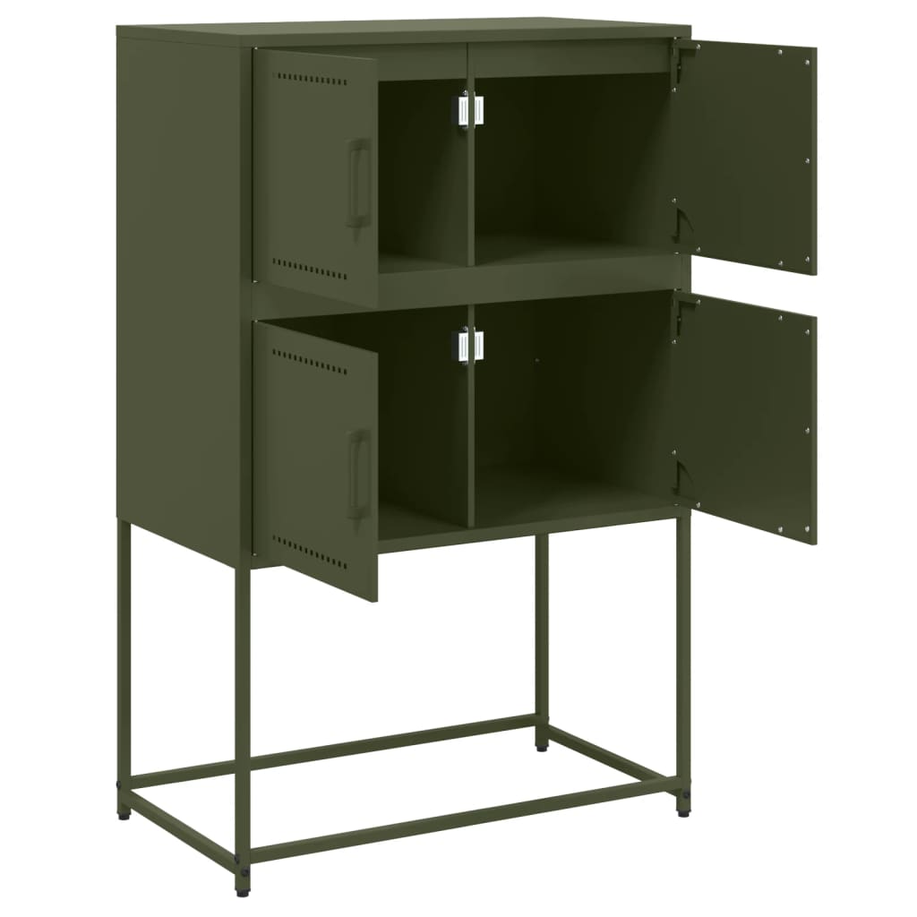 Dressoir 68,5x38,5x107 cm staal olijfgroen is nu te koop bij PeponiXL, paradijselijk wonen!