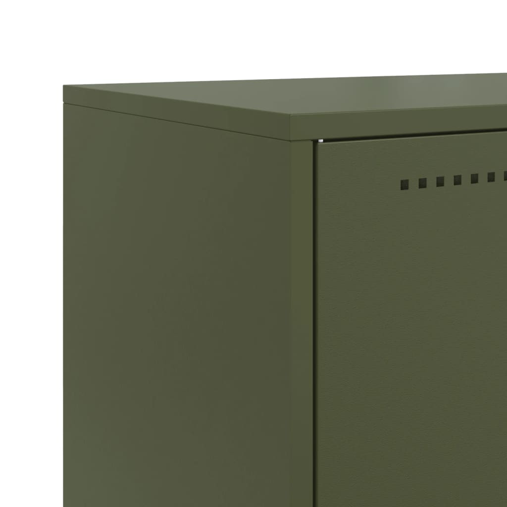 Dressoir 68,5x38,5x107 cm staal olijfgroen is nu te koop bij PeponiXL, paradijselijk wonen!