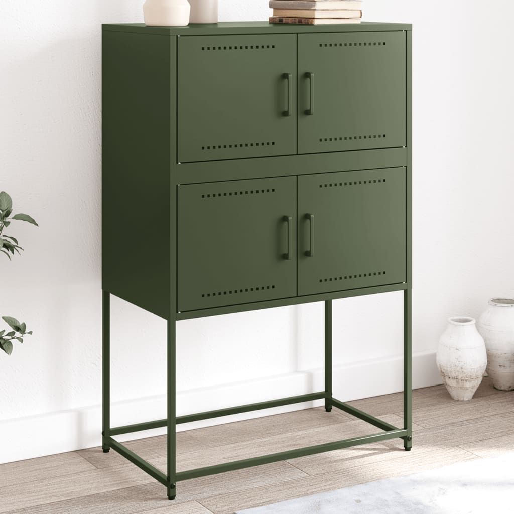 Dressoir 68,5x38,5x107 cm staal olijfgroen is nu te koop bij PeponiXL, paradijselijk wonen!