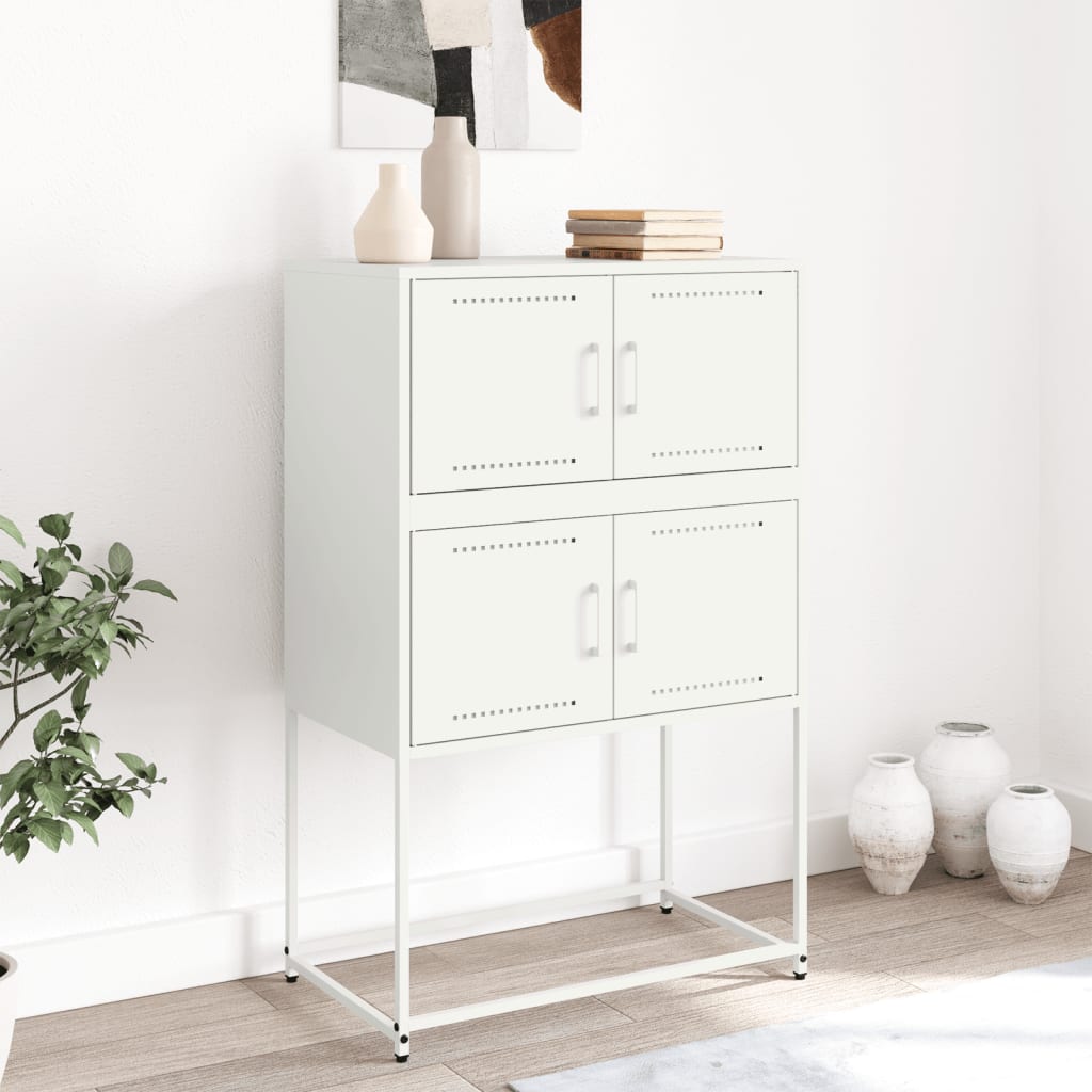 Dressoir 68,5x38,5x107 cm staal wit is nu te koop bij PeponiXL, paradijselijk wonen!