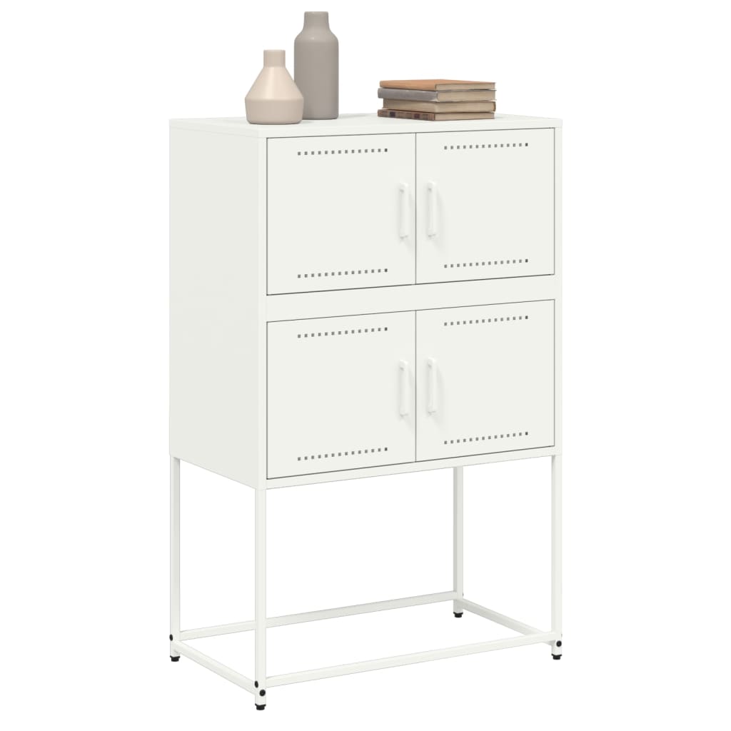 Dressoir 68,5x38,5x107 cm staal wit is nu te koop bij PeponiXL, paradijselijk wonen!