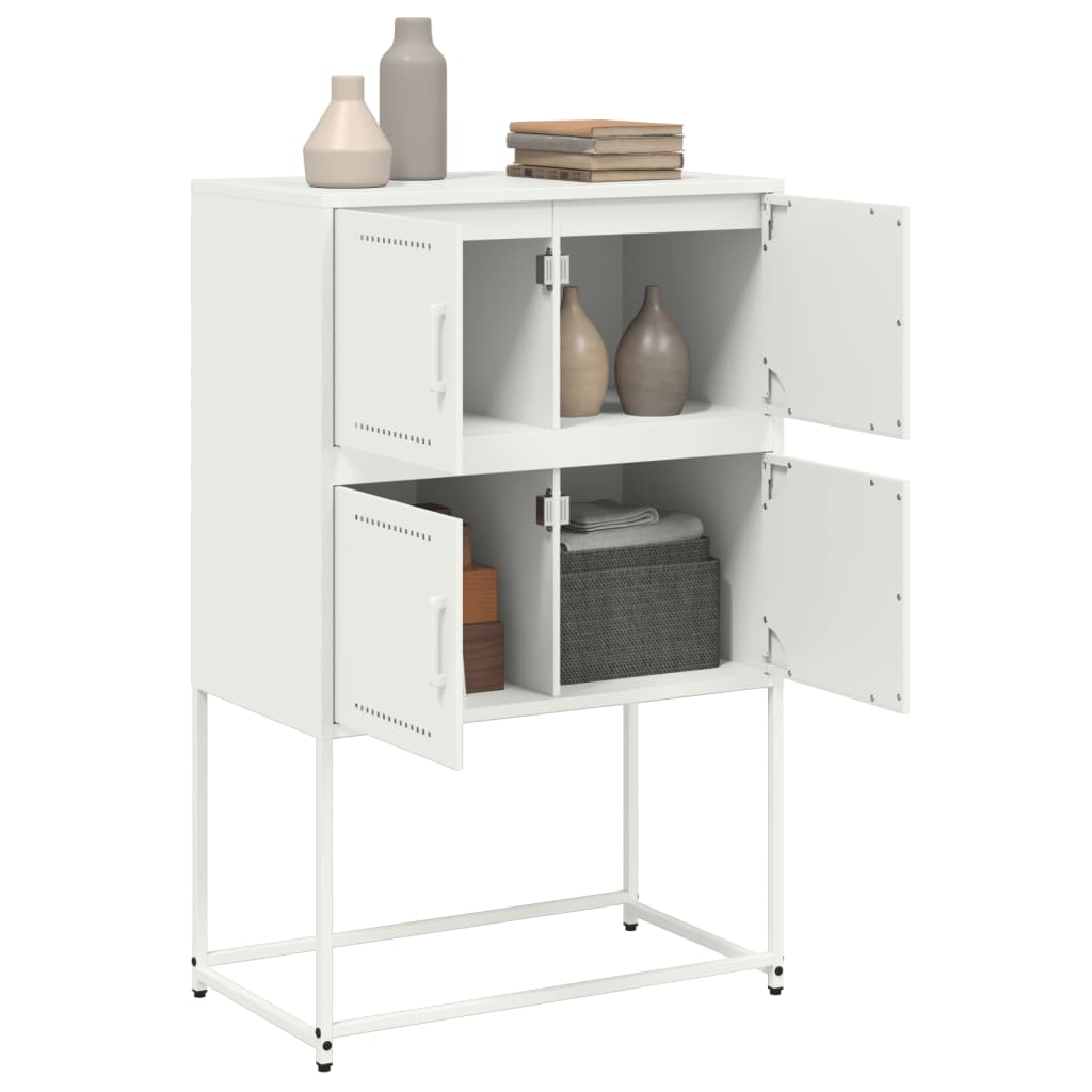 Dressoir 68,5x38,5x107 cm staal wit is nu te koop bij PeponiXL, paradijselijk wonen!
