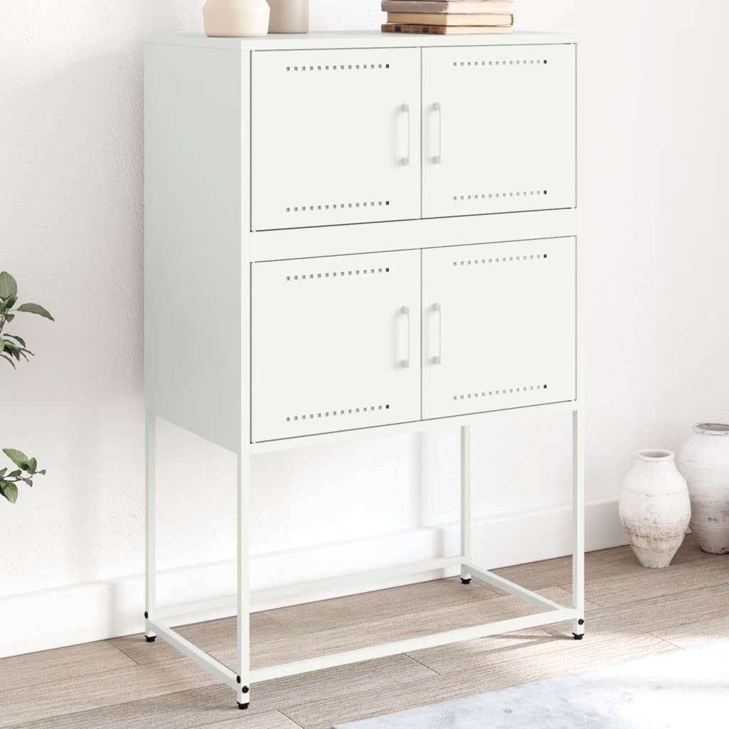 Dressoir 68,5x38,5x107 cm staal wit is nu te koop bij PeponiXL, paradijselijk wonen!