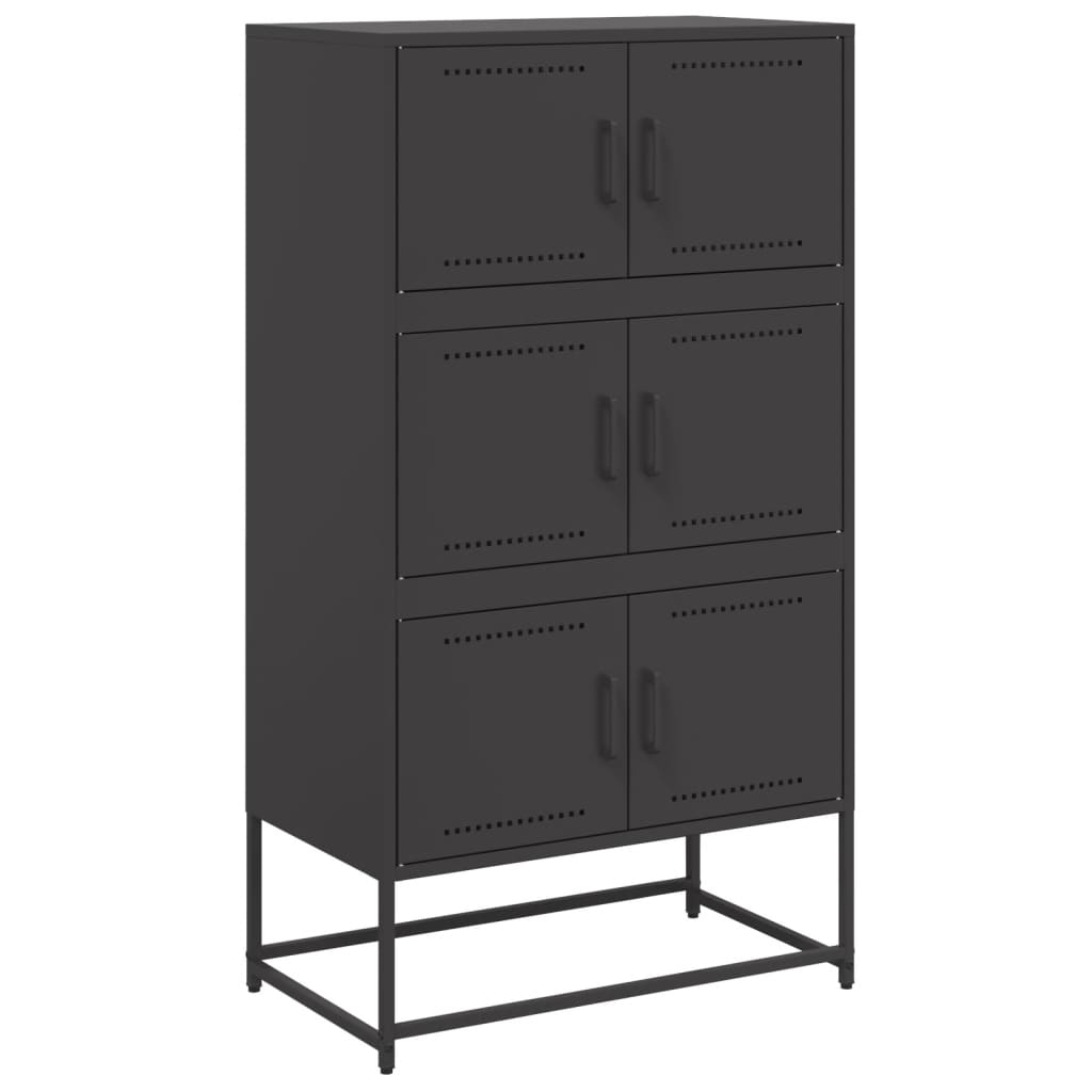 Dressoir 68,5x38,5x123,5 cm staal zwart is nu te koop bij PeponiXL, paradijselijk wonen!