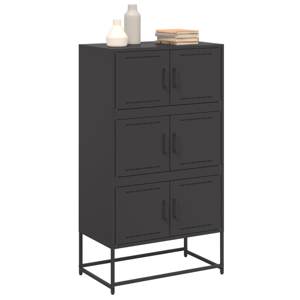 Dressoir 68,5x38,5x123,5 cm staal zwart is nu te koop bij PeponiXL, paradijselijk wonen!