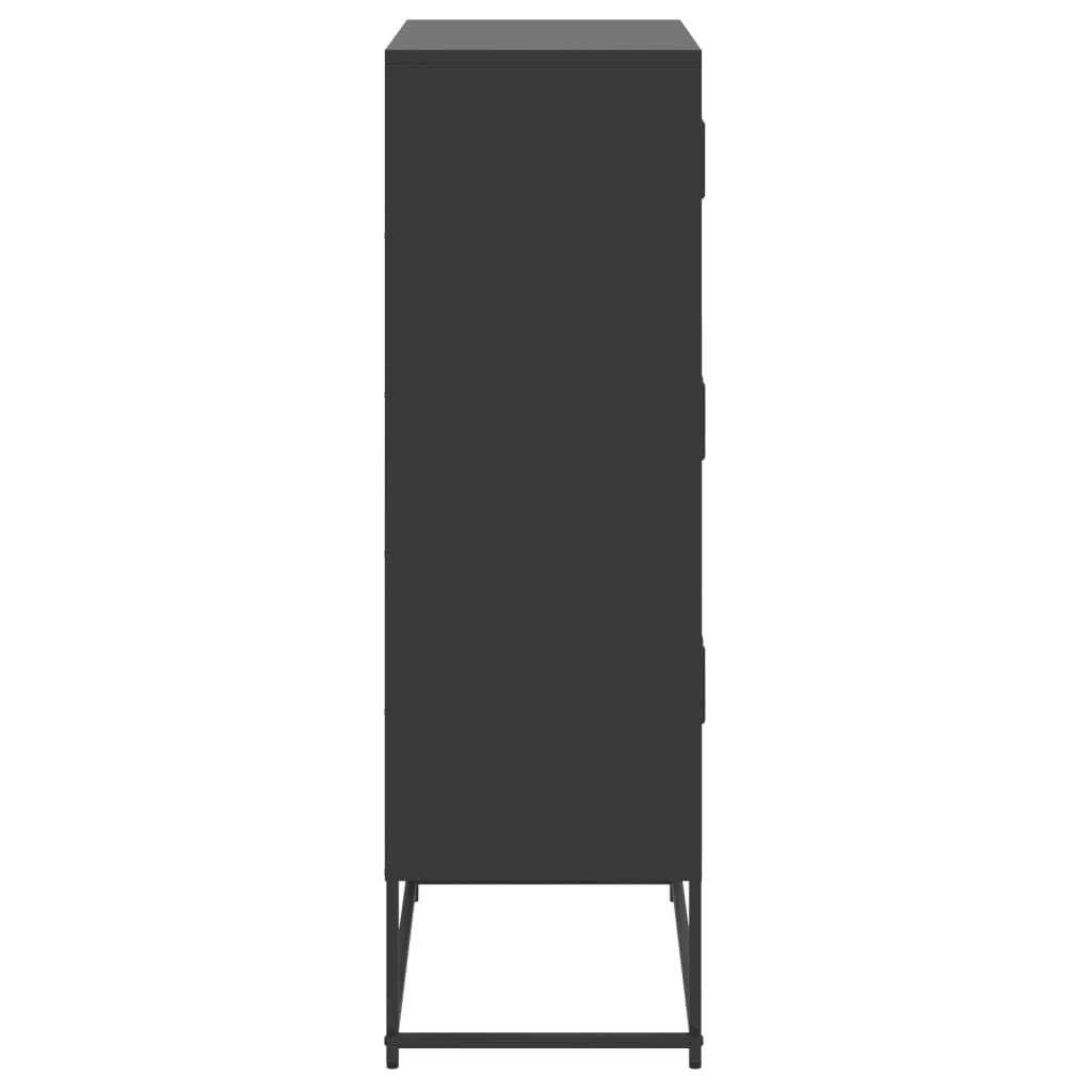 Dressoir 68,5x38,5x123,5 cm staal zwart is nu te koop bij PeponiXL, paradijselijk wonen!
