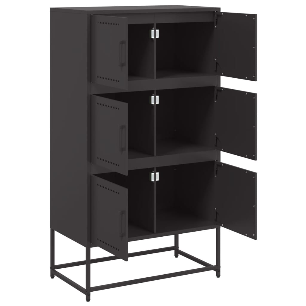 Dressoir 68,5x38,5x123,5 cm staal zwart is nu te koop bij PeponiXL, paradijselijk wonen!