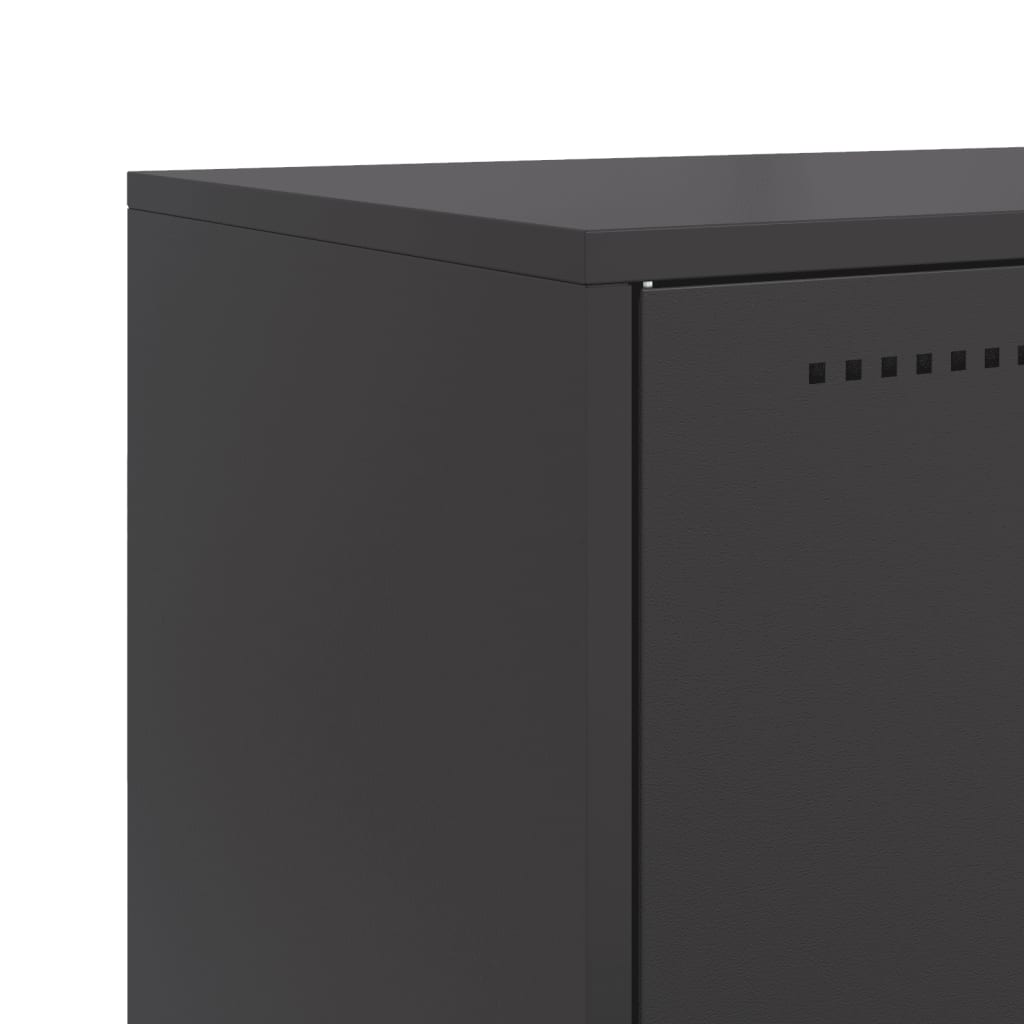 Dressoir 68,5x38,5x123,5 cm staal zwart is nu te koop bij PeponiXL, paradijselijk wonen!