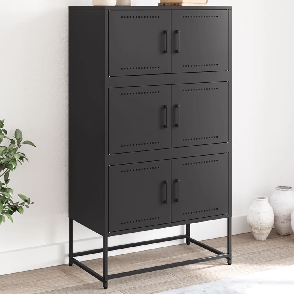 Dressoir 68,5x38,5x123,5 cm staal zwart is nu te koop bij PeponiXL, paradijselijk wonen!