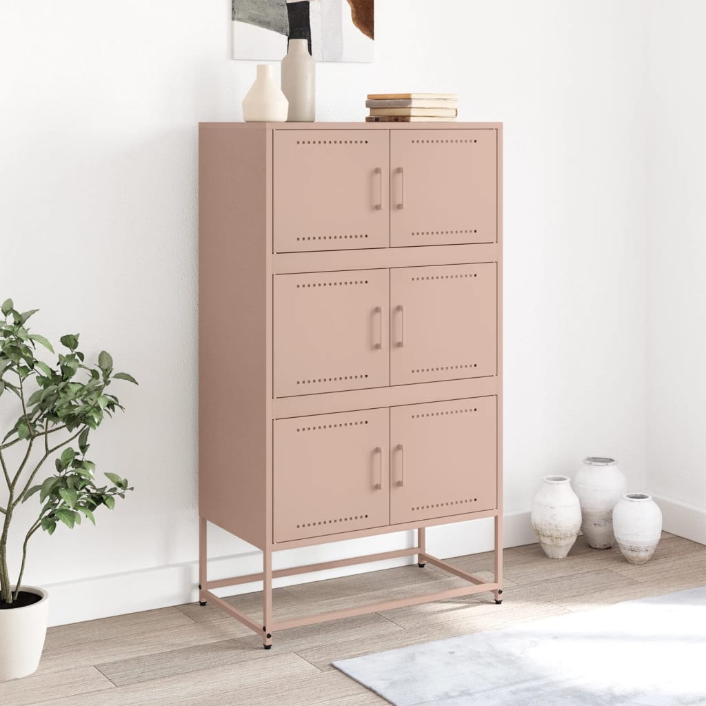Dressoir 68,5x38,5x123,5 cm staal roze is nu te koop bij PeponiXL, paradijselijk wonen!