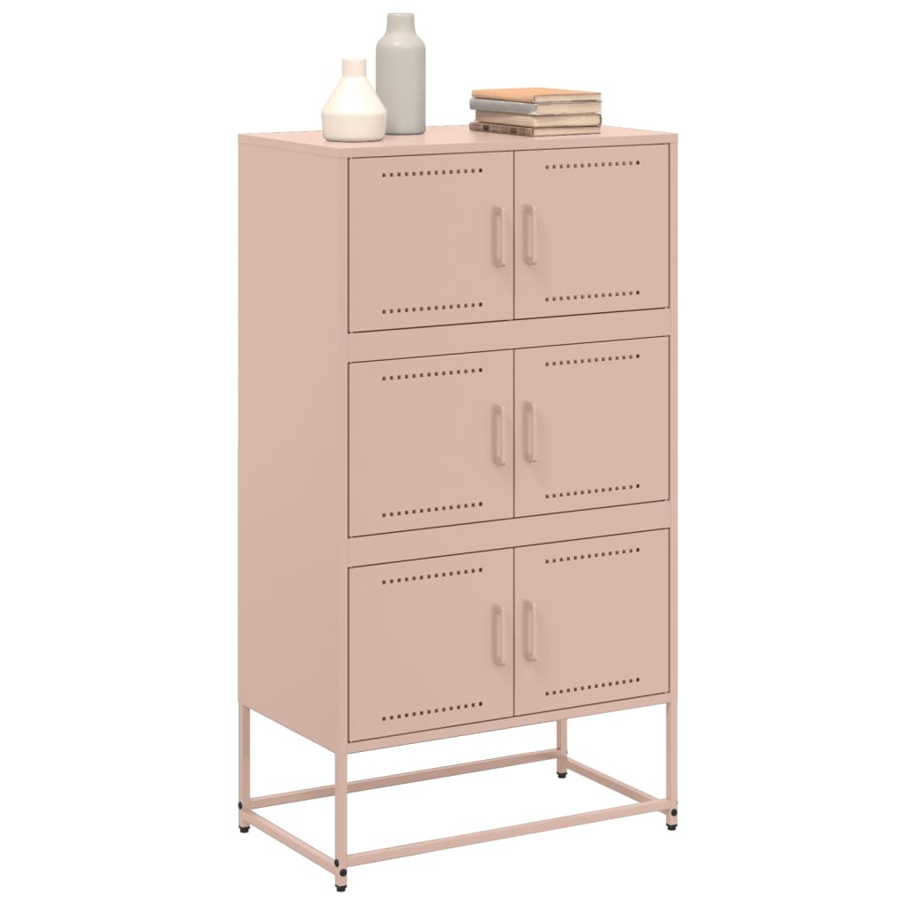 Dressoir 68,5x38,5x123,5 cm staal roze is nu te koop bij PeponiXL, paradijselijk wonen!