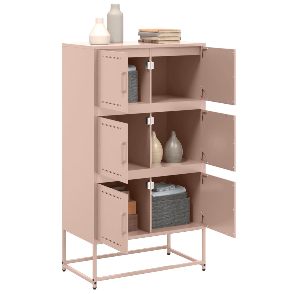 Dressoir 68,5x38,5x123,5 cm staal roze is nu te koop bij PeponiXL, paradijselijk wonen!