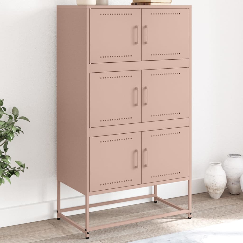 Dressoir 68,5x38,5x123,5 cm staal roze is nu te koop bij PeponiXL, paradijselijk wonen!