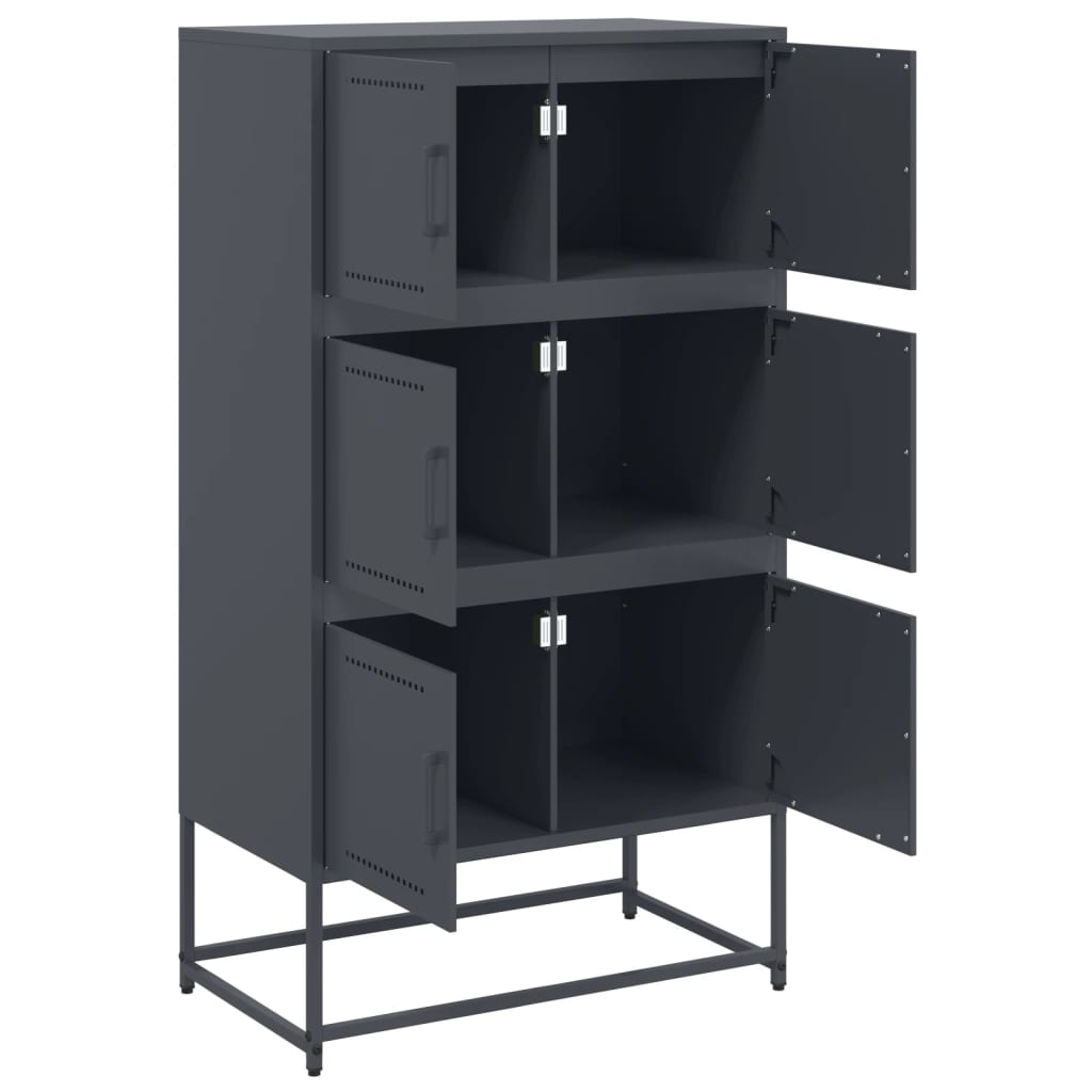 Dressoir 68,5x38,5x123,5 cm staal antracietkleurig is nu te koop bij PeponiXL, paradijselijk wonen!