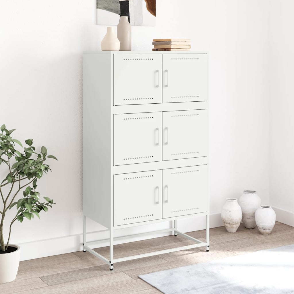Dressoir 68,5x38,5x123,5 cm staal wit is nu te koop bij PeponiXL, paradijselijk wonen!