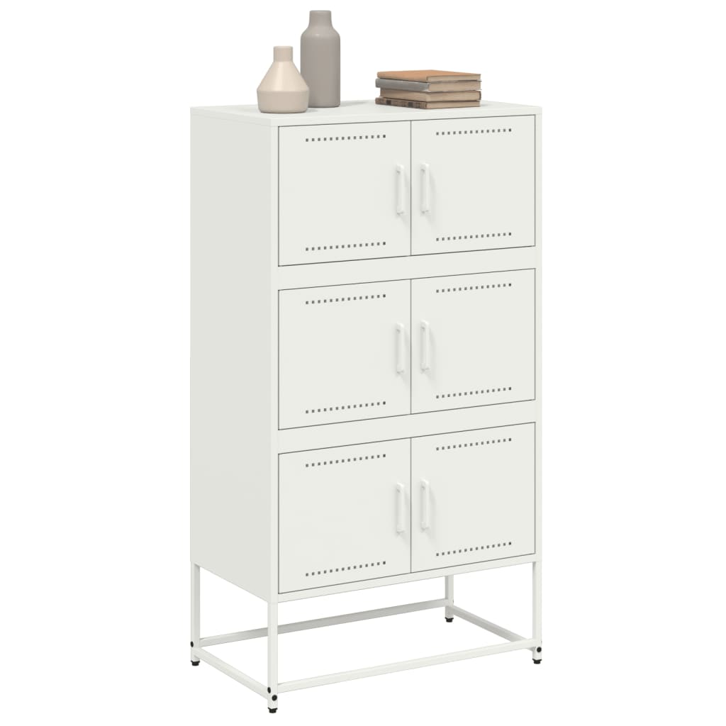 Dressoir 68,5x38,5x123,5 cm staal wit is nu te koop bij PeponiXL, paradijselijk wonen!